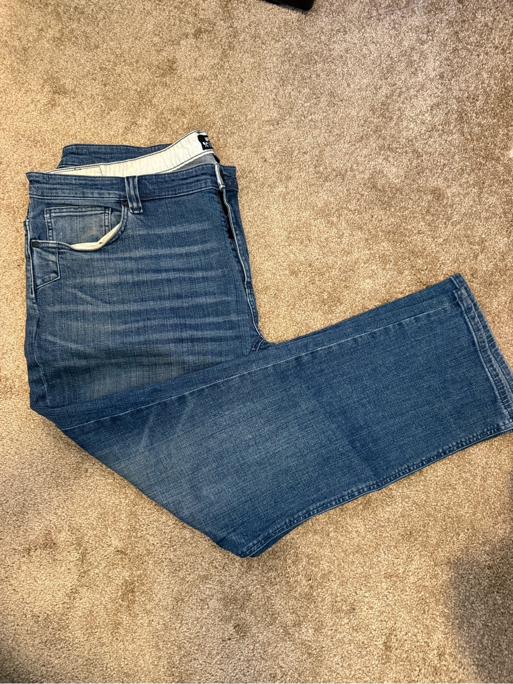 Men's Straight Fit‎ Denim Jeans in Mid Blue